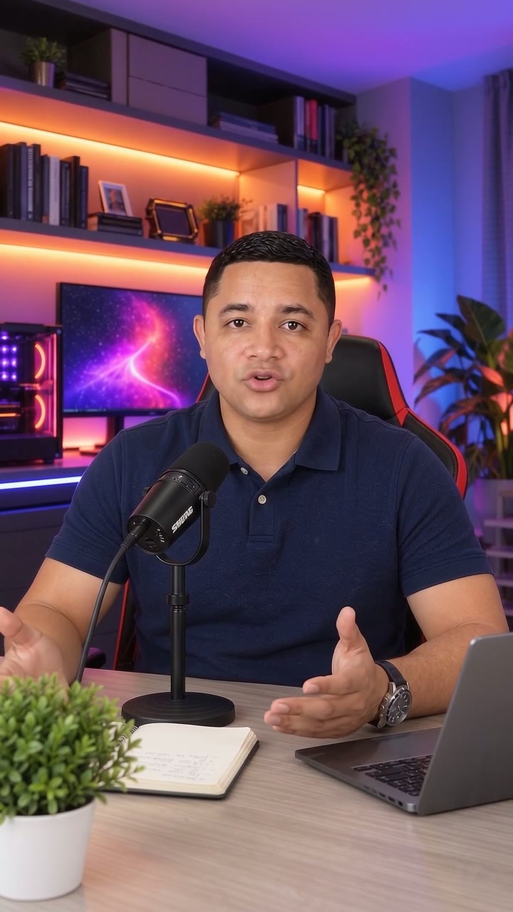 El mismo video con el escenario de estudio generado con IA